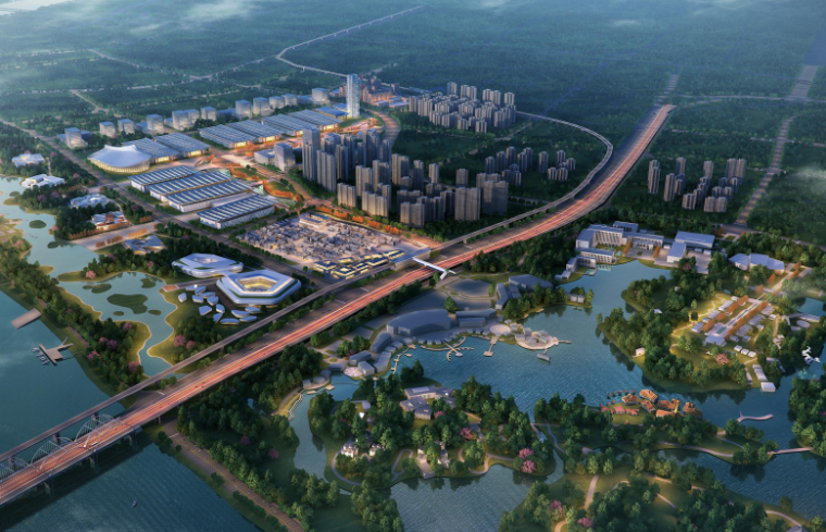 景观设计后期服务资料下载-[西安]滨水会展中心城市服务景观设计