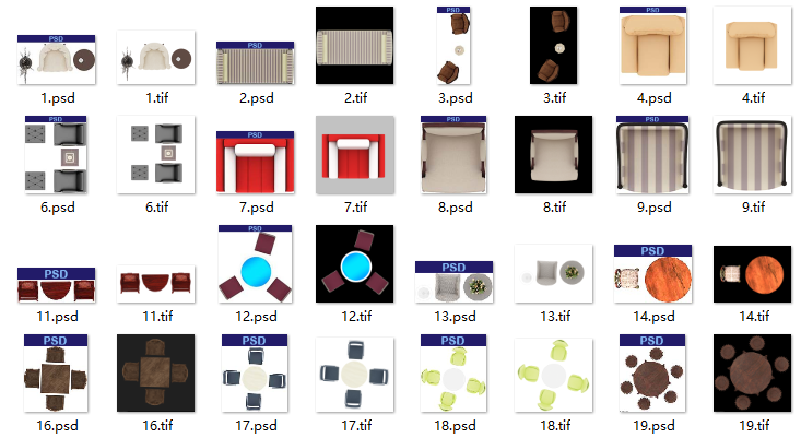 景观彩平图psd纹理素材资料下载-最新家具彩平图-单人沙发PSD素材