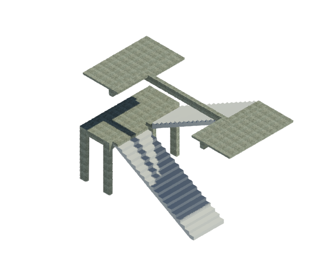 酒店客房标准3d模型资料下载-BIM结构单层楼梯标准构件单元模型(Rvt)