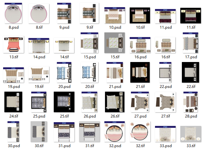 最新家具彩平图-床PSD素材-最新家具彩平图-床（4）