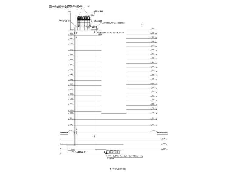 [杭州]十九层酒店塔楼给排水施工图-循环冷却水管道展开图
