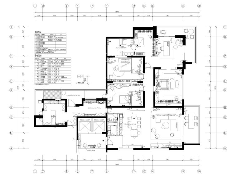 [上海]外滩豪宅430㎡现代三居样板间施工图-插座定位示意图