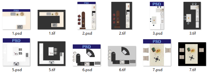 室内彩屏家具素材资料下载-最新家具彩平图-橱柜PSD素材