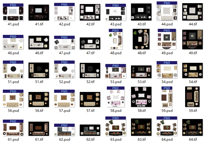 最新家具彩平图-沙发PSD素材-最新家具彩平图-沙发（3）