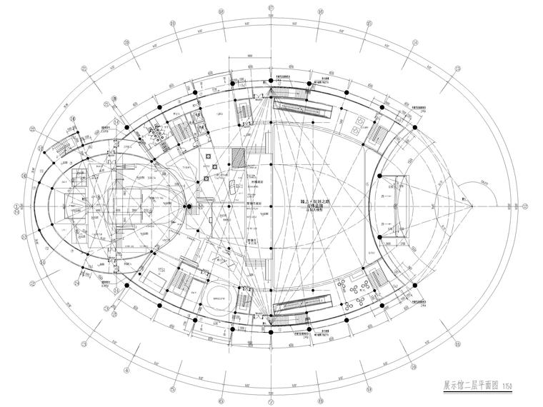 椭圆形展示馆改建全套施工图2017-抗震加固施工图-筑龙结构设计论坛