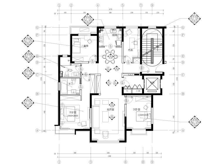 135平样板间设计施工图资料下载-[北京]135㎡现代三居家装样板间装修施工图