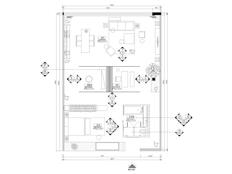 商业展示空间施工图资料下载-[北京]133㎡琚宾之家展示空间施工图+SU模型