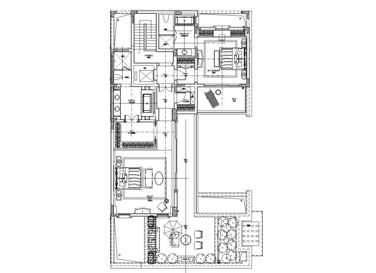 二居室样板间施工图资料下载-[四川]二居室别墅样板间装修施工图设计