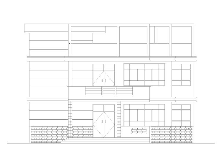 农村自建房设计草图资料下载-二层现代农村自建房设计建筑施工图