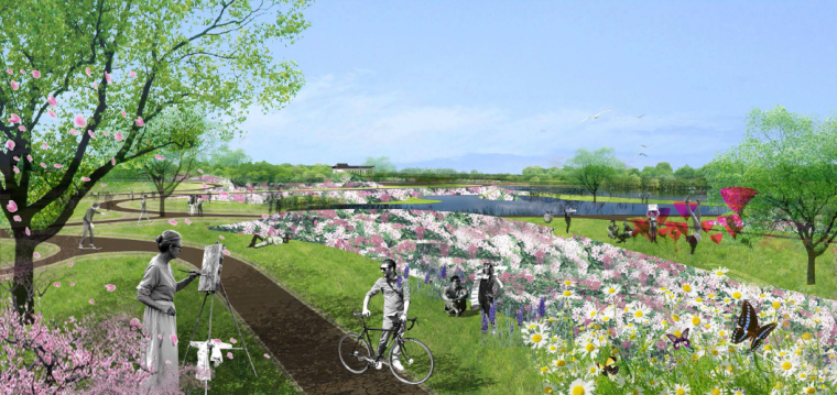 综合性公园铺装设计资料下载-[陕西]西安生态休憩综合性城市公园景观设计