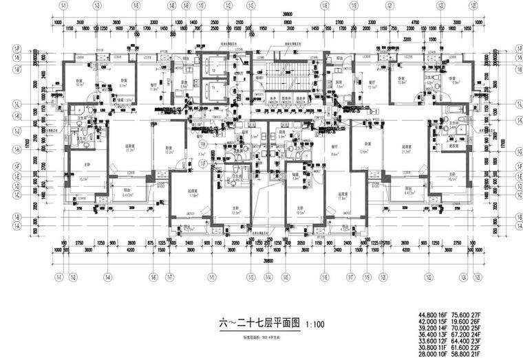 上海现代风格高层住宅户型图设计 (2)