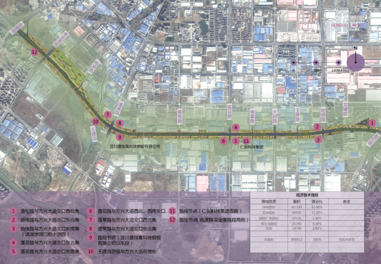 [安徽]合肥城市绿色廊道景观带设计方案-总平面图