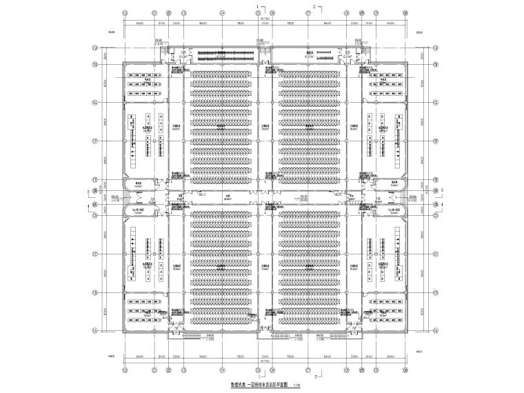 [贵州]数据中心给排水施工图-一层给排水及消防平面图