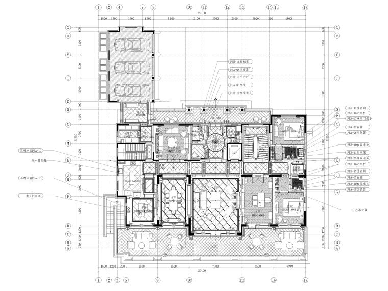 1500别墅建筑图纸资料下载-[北京]融创1500㎡三层五居室别墅装修施工图