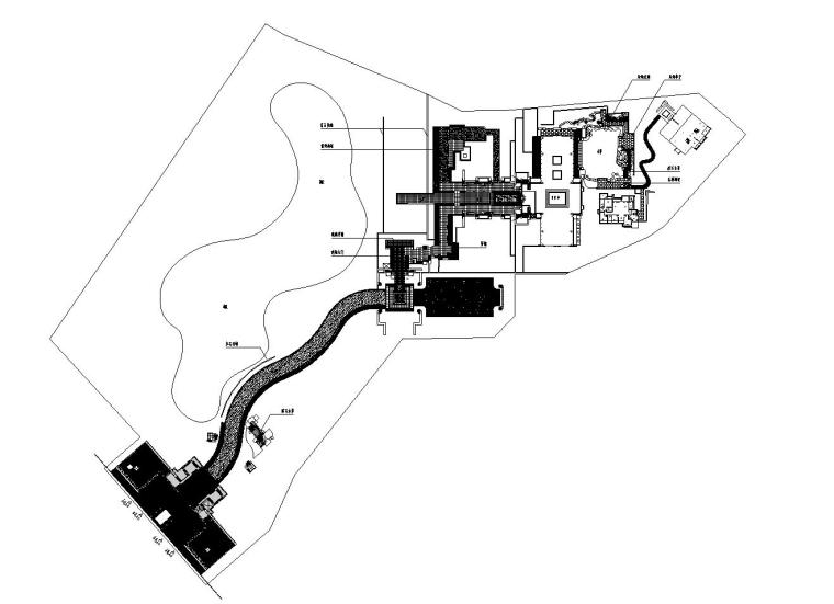 中式池塘景观施工图资料下载-新中式风格住宅景观CAD施工图设计