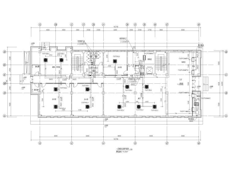 四层办公楼平面设计资料下载-[贵州]四层办公楼多联机系统设计施工图