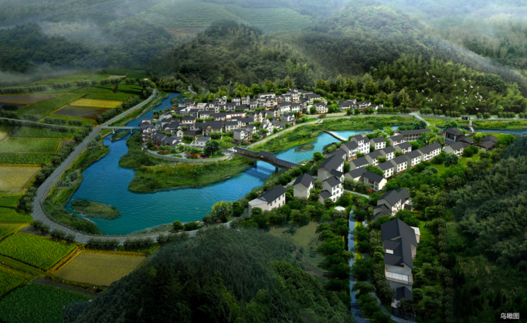 农村服务中心设计资料下载-[浙江]杭州有机生态示范型美丽乡村景观设计