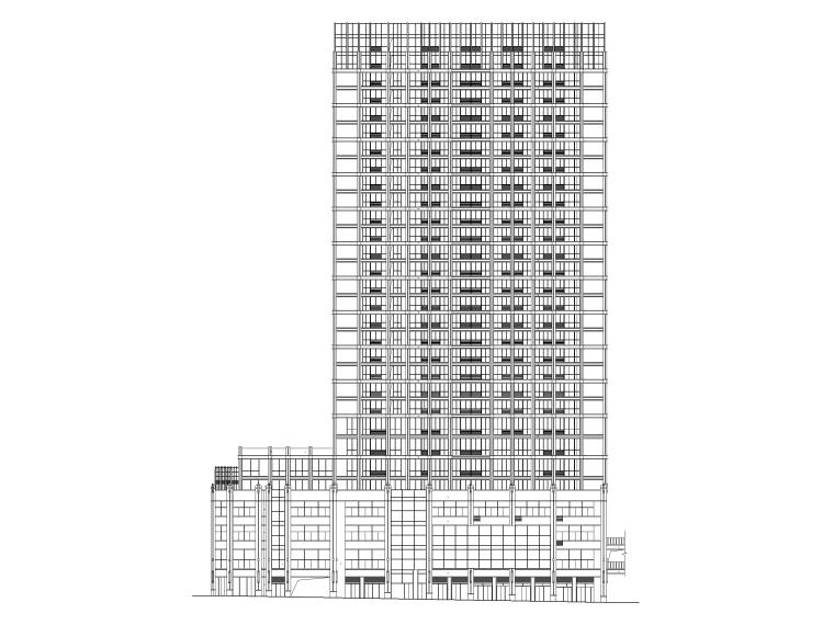 西安办公建筑施工图资料下载-[湖南]高层酒店式公寓_商业办公建筑施工图