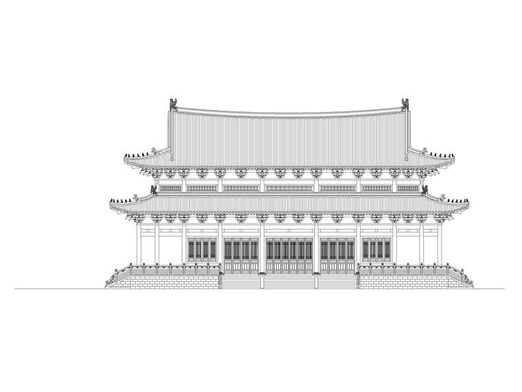 仿建筑su资料下载-仿唐式大雄宝殿建筑结构施工图