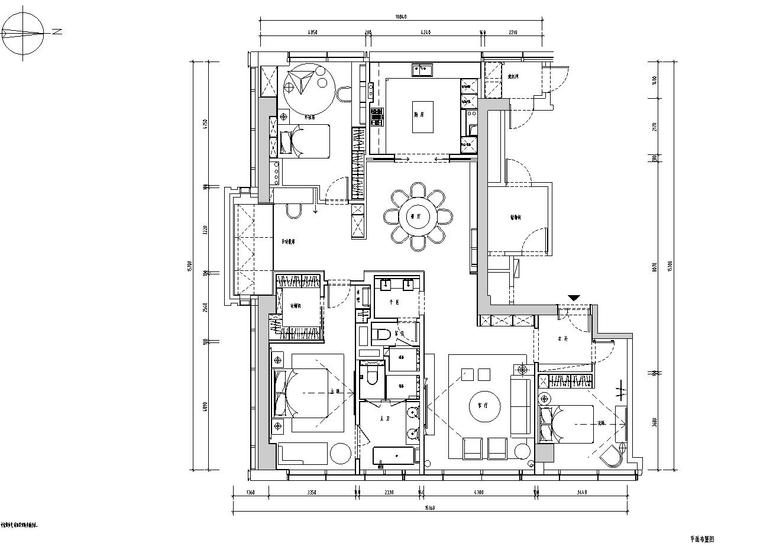 大理石安装施工图资料下载-杭州现代220m²现代极简样板间施工图+水电图