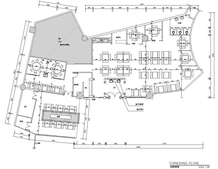 [福建]厦门小龙坎餐厅火锅店装修施工图 -01 家具布置平面图