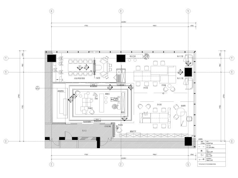 精品现代办公空间资料下载-[上海]240㎡现代办公空间样板房装修施工图