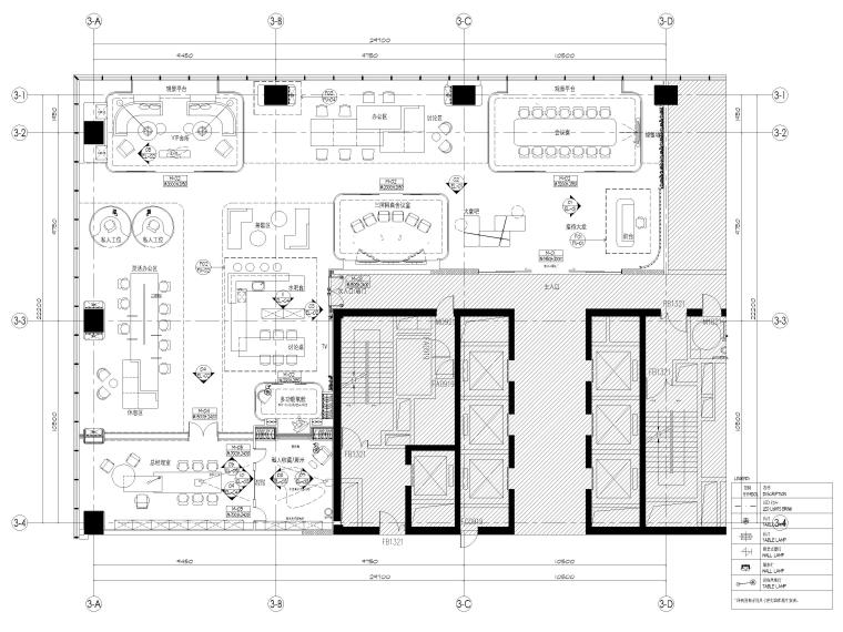精品现代办公空间资料下载-[上海]500㎡现代办公空间样板房装修施工图