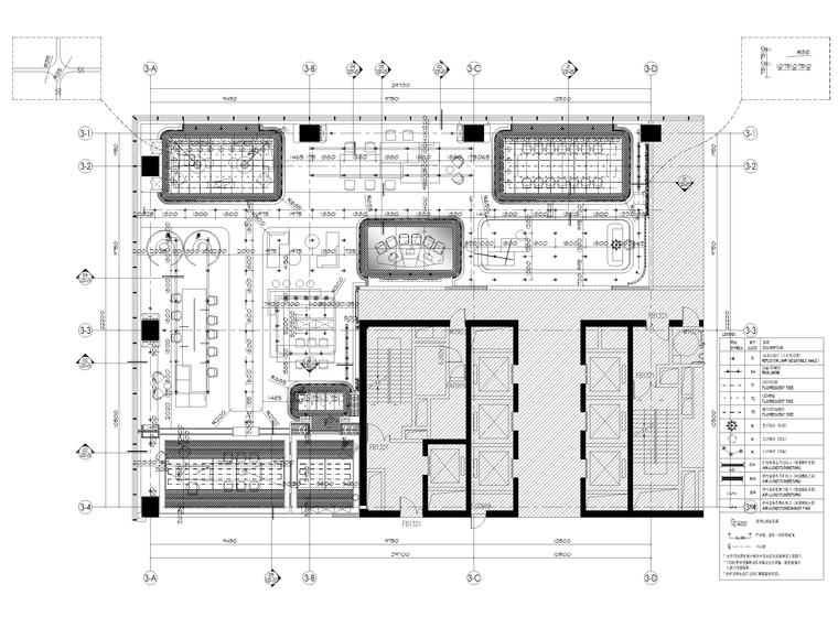 [上海]500㎡现代办公空间样板房装修施工图-灯具及造形定位图