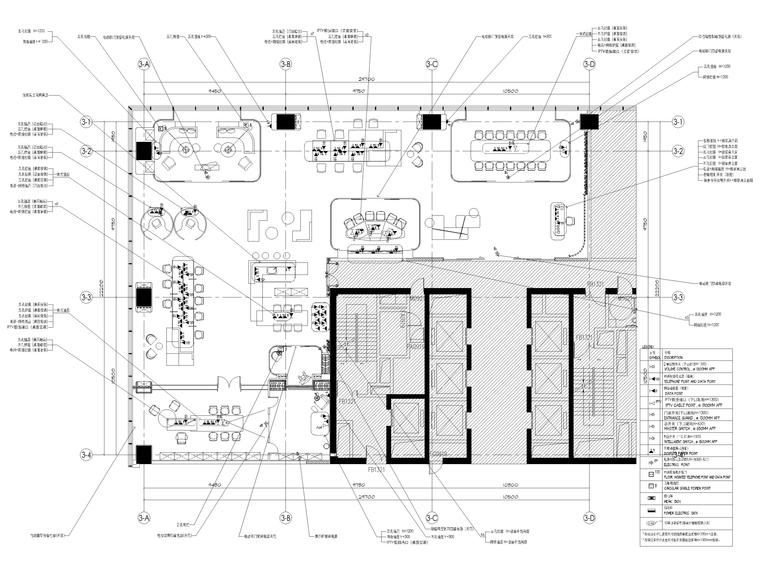 [上海]500㎡现代办公空间样板房装修施工图-配电分布图