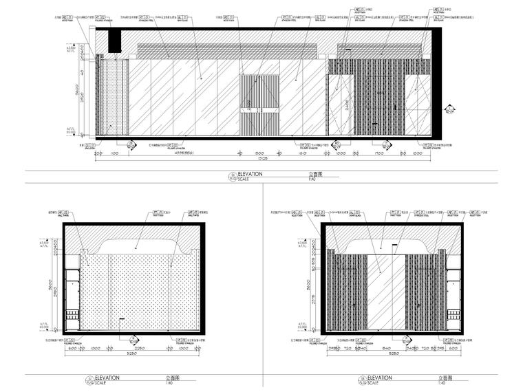 [上海]500㎡现代办公空间样板房装修施工图-办公室立面图3