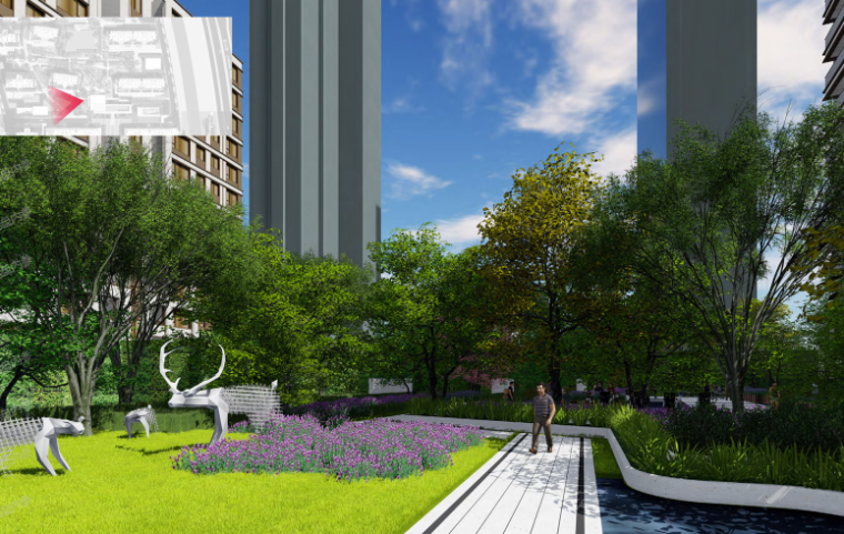 入户公寓景观设计资料下载-[苏州]新中式滨水居住区入户花园景观设计