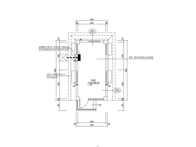 带门卫室大门施工图资料下载-小型门卫室强电施工图