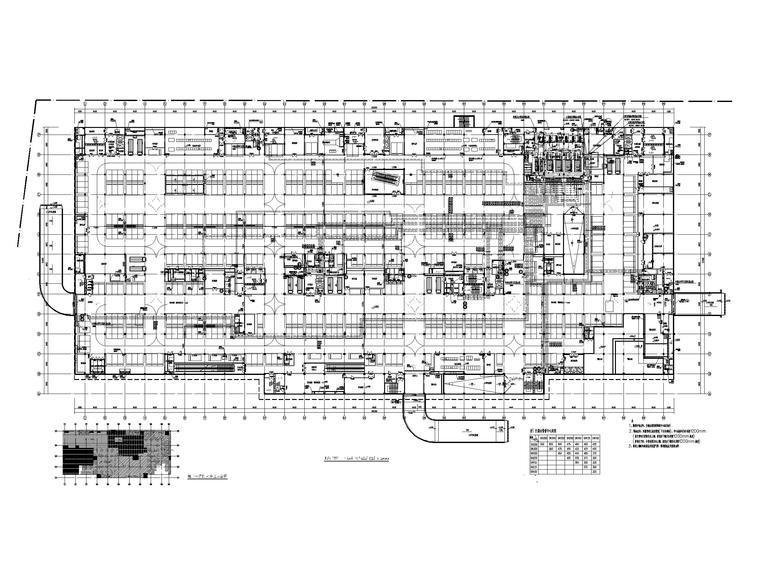 多层商业广场采暖通风及防排烟设计图纸-地下一层空调水管平面图