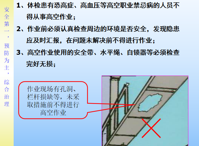 施工单位职工入场安全教育培训手册培训PPT-02 高空作业前的一般规定要求