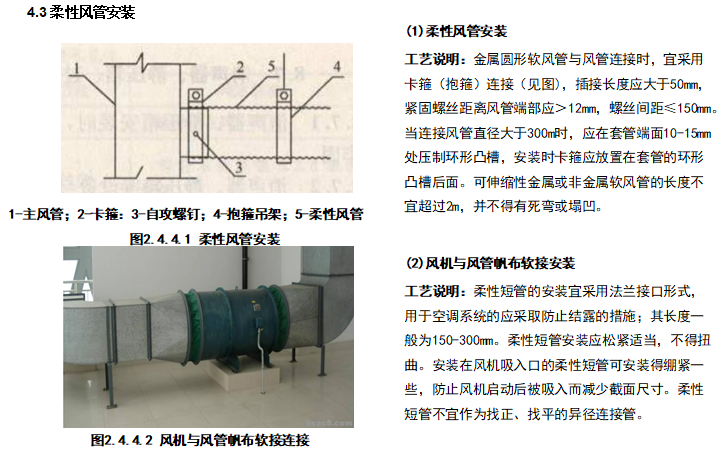 中建_机电工程实体质量精细化图集102页-机电工程实体质量精细化图集（102页）-柔性风管安装