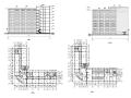 某八层L型布置办公楼结构施工图CAD含建筑