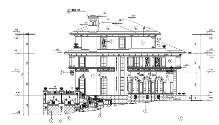 高端施工图纸资料下载-深圳高端别墅结构施工图B型CAD含建筑水暖电