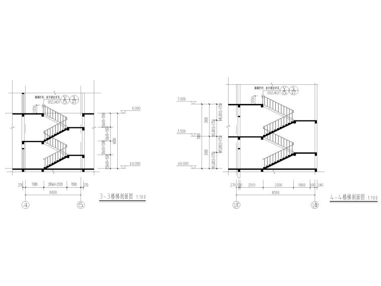 三层轻钢结构丙类厂房仓库建筑施工图2016-楼梯剖面