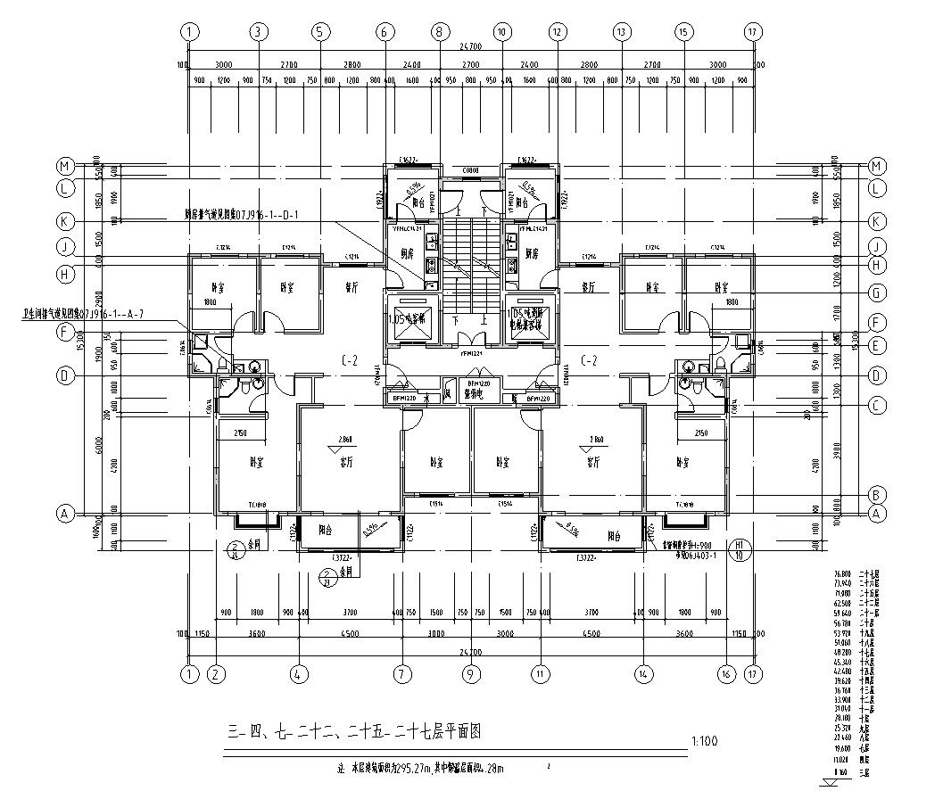 28层高层住宅底层会所结构施工图cad含建筑