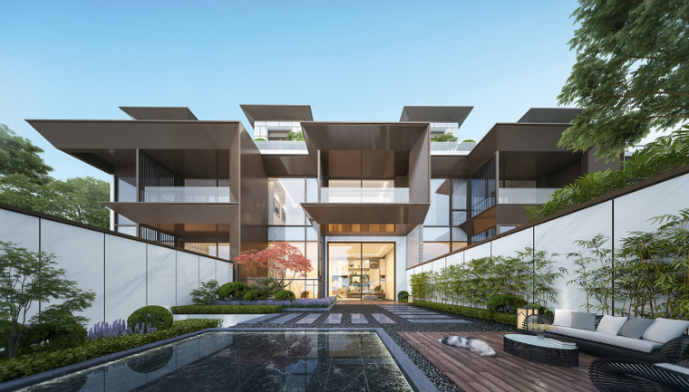 河北保定山地联排叠拼现代高层别墅景观方案