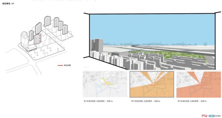 [上海]现代风格住宅+商业酒店建筑规划方案-高层景观