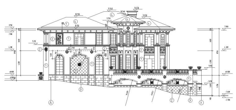 高端施工图纸资料下载-深圳高端别墅结构施工图A型CAD含建筑水暖电