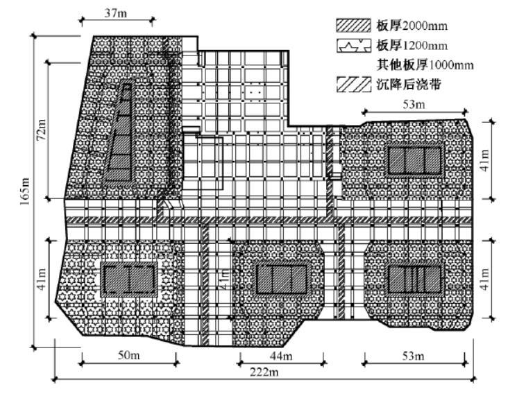 月坛金融中心结构与地基基础设计-基础平面布置