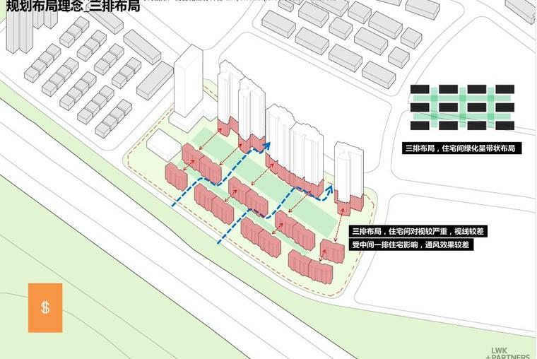 [广东]深圳现代山水风住宅规划及建筑概念方-三排布局