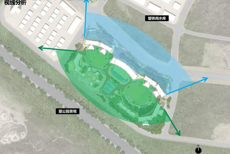 [广东]深圳现代山水风住宅规划及建筑概念方-视线分析