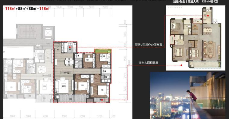 [浙江]端庄典雅+高层中央公园住宅建筑方案-118㎡+88㎡+88㎡+118㎡