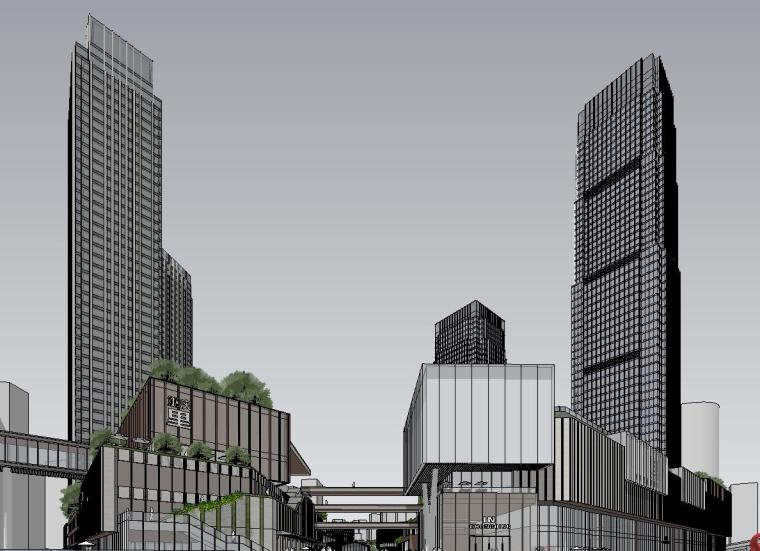 建筑物模型制作资料下载-重庆现代轻奢超高层商业综合体建筑模型设计