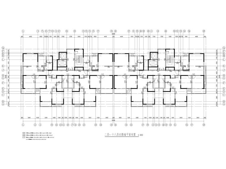 [苏州]装配整体式剪力墙结构住宅方案设计图-内隔墙平面布置图