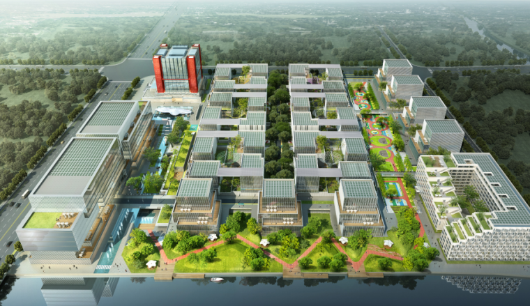 工业园景观绿化设计资料下载-[上海]滨江智慧生态工业园景观概念设计