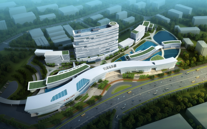 酒店绿色建筑设计说明专篇资料下载-[广东]南海二级甲等医院景观及建筑设计